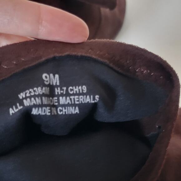 Tommy Hilfiger Brown Suede Mid-Calf High Heeled Booties Sz 9 - Picture 7 of 11